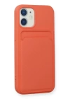 BFS iPhone 12 Kılıf Kelvin Kartvizitli Silikon - Turuncu