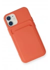 BFS iPhone 12 Kılıf Kelvin Kartvizitli Silikon - Turuncu