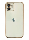 BFS  iPhone 12 Kılıf  Lensli Silikon - Gold