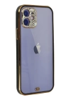 BFS iPhone 12 Kılıf Liva Taşlı Silikon - Siyah