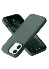 BFS  iPhone 12 Kılıf Nano içi Kadife Silikon - Koyu Yeşil