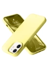 BFS  iPhone 12 Kılıf Nano içi Kadife Silikon- Sarı