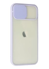 BFS  iPhone 12 Kılıf Palm Buzlu Kamera Sürgülü Silikon - Lila