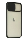 BFS  iPhone 12 Kılıf Palm Buzlu Kamera Sürgülü Silikon - Siyah