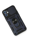 BFS  iPhone 12 Kılıf Pars Lens Yüzüklü Silikon - Lacivert