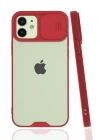 BFS  iPhone 12 Kılıf Platin Kamera Koruma Silikon - Kırmızı