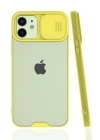 BFS  iPhone 12 Kılıf Platin Kamera Koruma Silikon - Sarı