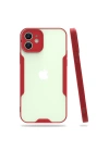 BFS  iPhone 12 Kılıf Platin Silikon - Kırmızı