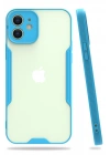BFS  iPhone 12 Kılıf Platin Silikon - Mavi
