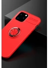 BFS  iPhone 12 Kılıf Range Yüzüklü Silikon - Kırmızı