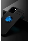 BFS  iPhone 12 Kılıf Range Yüzüklü Silikon - Siyah-Mavi