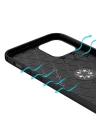 BFS  iPhone 12 Kılıf Range Yüzüklü Silikon - Siyah-Mavi