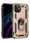BFS  iPhone 12 Kılıf Sofya Yüzüklü Silikon Kapak - Gold