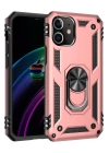 BFS  iPhone 12 Kılıf Sofya Yüzüklü Silikon Kapak - Rose