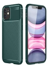 BFS  iPhone 12 Mini Kılıf Auto Focus Karbon Kapak - Yeşil