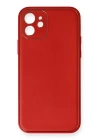 BFS  iPhone 12 Mini Kılıf Coco Deri Silikon Kapak - Kırmızı