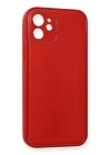 BFS  iPhone 12 Mini Kılıf Coco Deri Silikon Kapak - Kırmızı