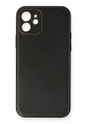 BFS  iPhone 12 Mini Kılıf Coco Deri Silikon Kapak - Siyah