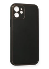 BFS  iPhone 12 Mini Kılıf Coco Deri Silikon Kapak - Siyah