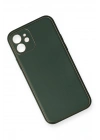 BFS  iPhone 12 Mini Kılıf Coco Deri Silikon Kapak - Yeşil