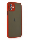 BFS  iPhone 12 Mini Kılıf Montreal Silikon Kapak - Kırmızı