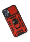 BFS  iPhone 12 Mini Kılıf Pars Lens Yüzüklü Silikon - Kırmızı