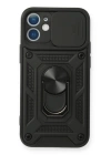 BFS  iPhone 12 Mini Kılıf Pars Lens Yüzüklü Silikon - Siyah