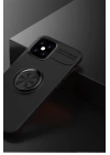 BFS  iPhone 12 Mini Kılıf Range Yüzüklü Silikon - Siyah