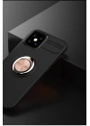 BFS  iPhone 12 Mini Kılıf Range Yüzüklü Silikon - Siyah-Gold