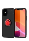 BFS  iPhone 12 Mini Kılıf Range Yüzüklü Silikon - Siyah-Kırmızı
