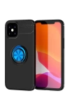 BFS  iPhone 12 Mini Kılıf Range Yüzüklü Silikon - Siyah-Mavi