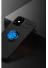 BFS  iPhone 12 Mini Kılıf Range Yüzüklü Silikon - Siyah-Mavi