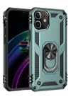 BFS  iPhone 12 Mini Kılıf Sofya Yüzüklü Silikon Kapak - Yeşil