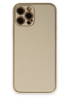 BFS  iPhone 12 Pro Kılıf Coco Deri Silikon Kapak - Gold