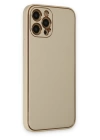 BFS  iPhone 12 Pro Kılıf Coco Deri Silikon Kapak - Gold
