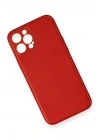 BFS  iPhone 12 Pro Kılıf Coco Deri Silikon Kapak - Kırmızı