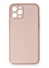 BFS  iPhone 12 Pro Kılıf Coco Deri Silikon Kapak - Pembe