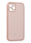 BFS  iPhone 12 Pro Kılıf Coco Deri Silikon Kapak - Pembe