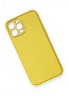 BFS  iPhone 12 Pro Kılıf Coco Deri Silikon Kapak - Sarı