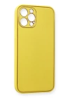 BFS  iPhone 12 Pro Kılıf Coco Deri Silikon Kapak - Sarı