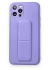 BFS  iPhone 12 Pro Kılıf Coco Deri Standlı Kapak - Koyu Lila