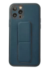 BFS  iPhone 12 Pro Kılıf Coco Deri Standlı Kapak - Mavi