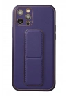 BFS  iPhone 12 Pro Kılıf Coco Deri Standlı Kapak - Mor