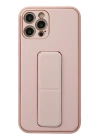 BFS  iPhone 12 Pro Kılıf Coco Deri Standlı Kapak - Pembe