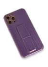 BFS  iPhone 12 Pro Kılıf Coco Karbon Standlı Kapak - Mor