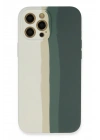 BFS iPhone 12 Pro Kılıf Ebruli Lansman Silikon - Beyaz-Gri