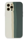 BFS  iPhone 12 Pro Kılıf Ebruli Lansman Silikon - Beyaz-Gri