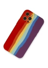 BFS  iPhone 12 Pro Kılıf Ebruli Lansman Silikon - Kırmızı-Mor