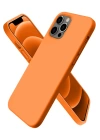 BFS  iPhone 12 Pro Kılıf First Silikon - Turuncu