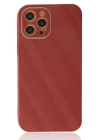 BFS  iPhone 12 Pro Kılıf Glass Kapak - Bordo